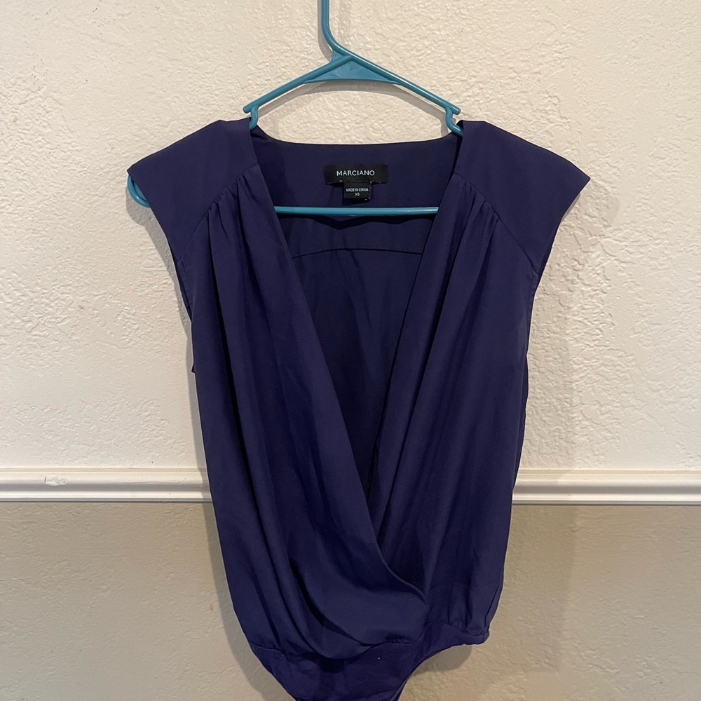 Blue MARICINO wrap bodysuit